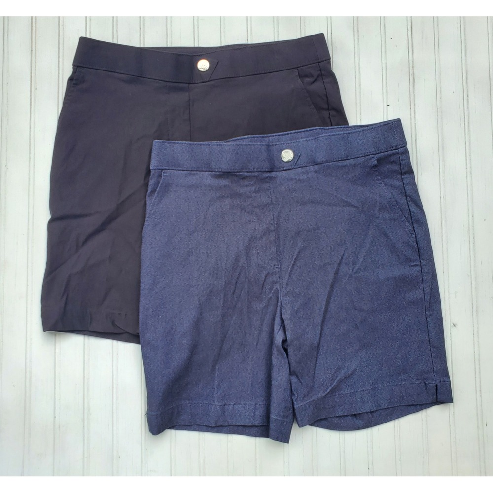 Rafaella Womens Size 6 Shorts Lot of 2 Black Navy Blue Stretch Preformance